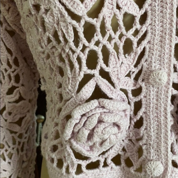 MY Crochet cropped sweater sz M hand knit - Picture 4 of 8